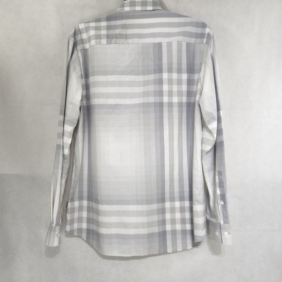 Calvin Klein Mens Shirt Size M Medium Large Plaid Gray Long Sleeve - Picture 7 of 11
